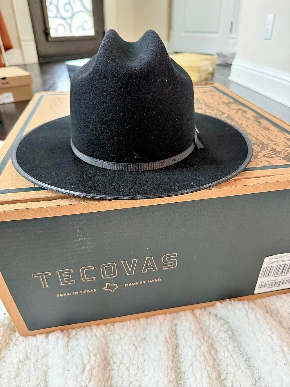 Tecovas The Cruiser Wool Blend Cowboy Hat Black Size 7 NWT